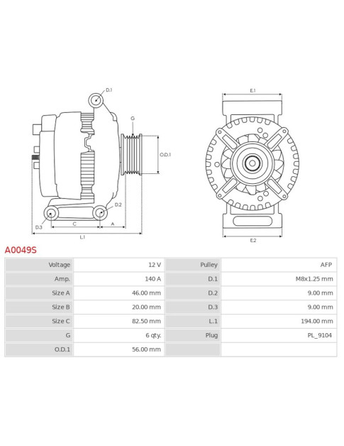 Generátor - A0049S