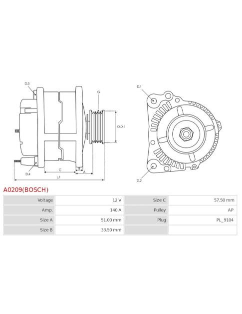 Generátor - A0209(BOSCH)