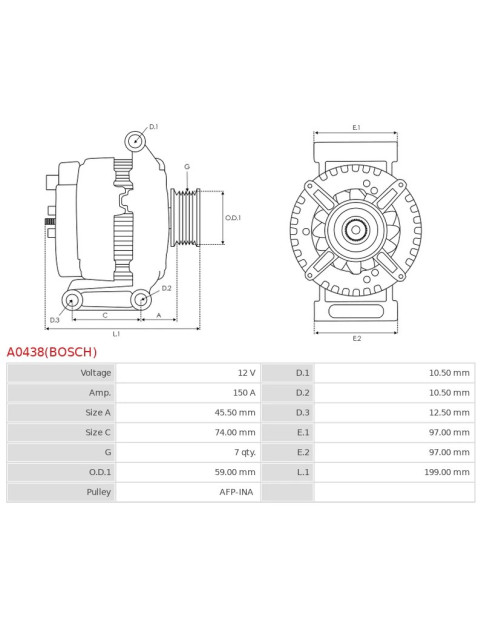 Generátor - A0438(BOSCH)