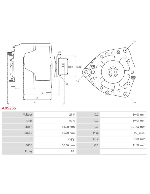 Generátor - A0525S