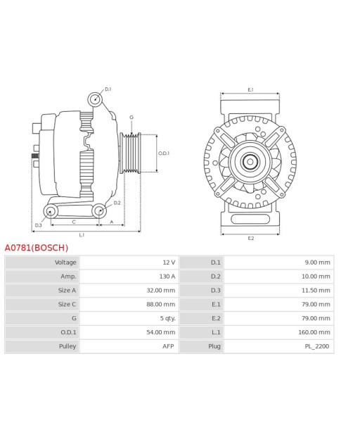 Generátor - A0781(BOSCH)