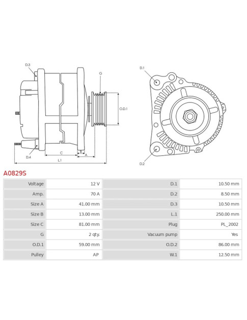 Generátor - A0829S