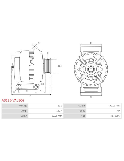 Generátor - A3125(VALEO)