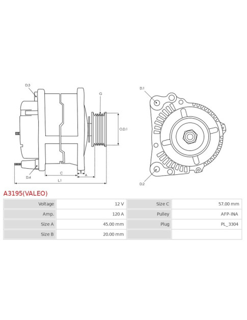 Generátor - A3195(VALEO)