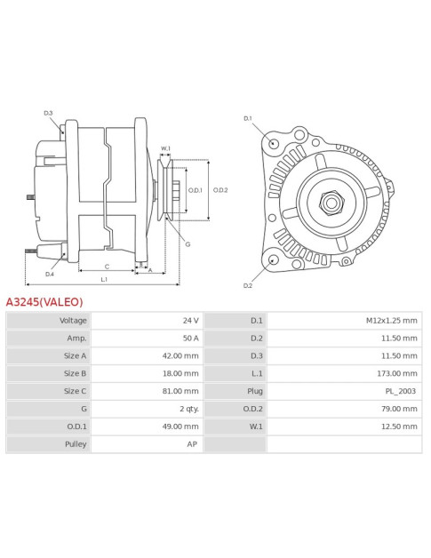 Generátor - A3245(VALEO)