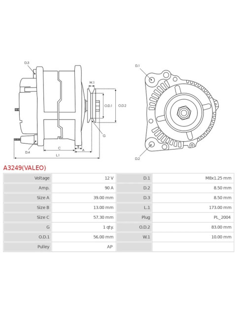 Generátor - A3249(VALEO)