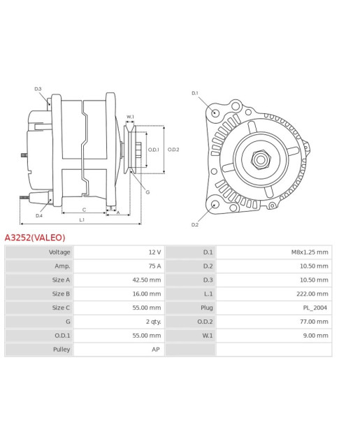 Generátor - A3252(VALEO)