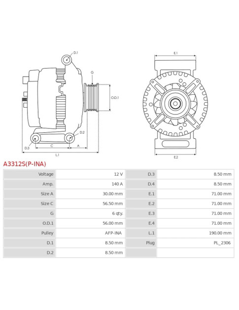 Generátor - A3312S(P-INA)