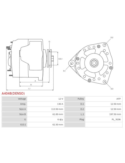 Generátor - A4048(DENSO)