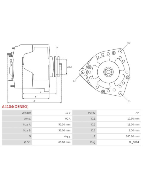 Generátor - A4104(DENSO)