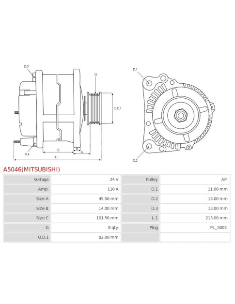 Generátor - A5046(MITSUBISHI)