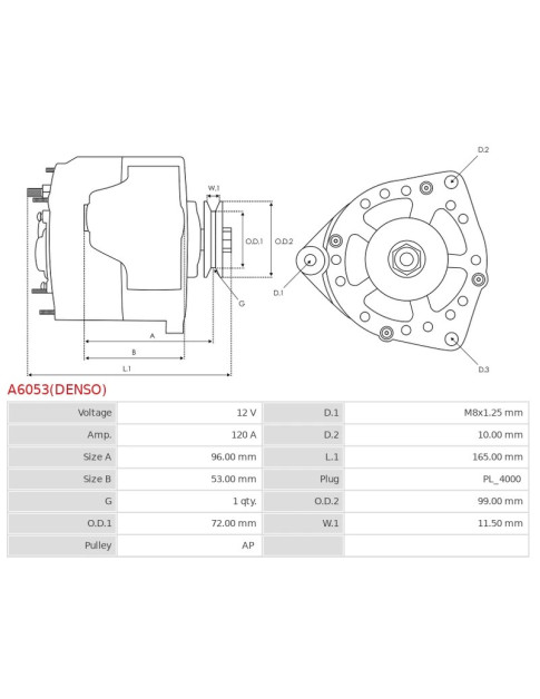 Generátor - A6053(DENSO)