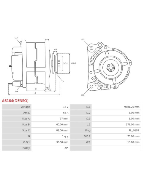 Generátor - A6164(DENSO)