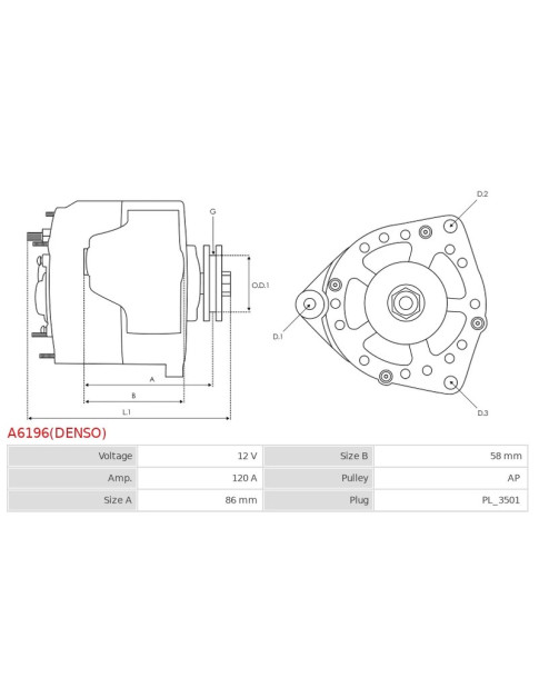 Generátor - A6196(DENSO)