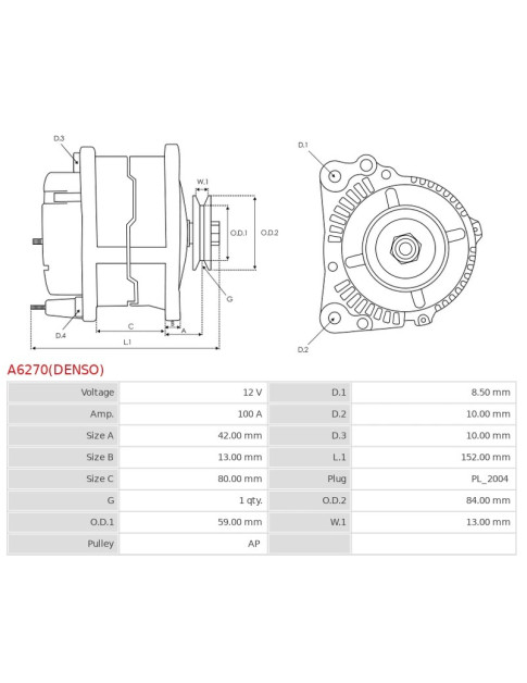 Generátor - A6270(DENSO)