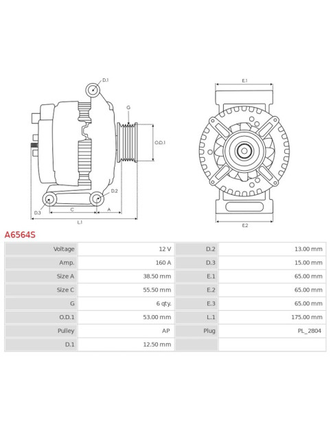 Generátor - A6564S