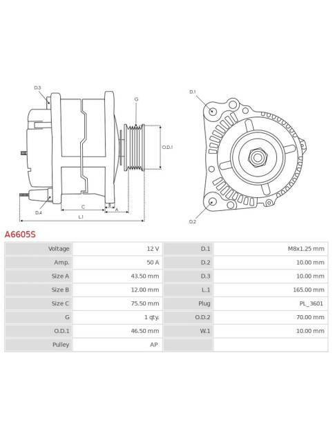 Generátor - A6605S