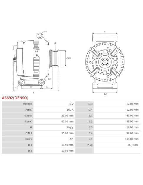 Generátor - A6692(DENSO)