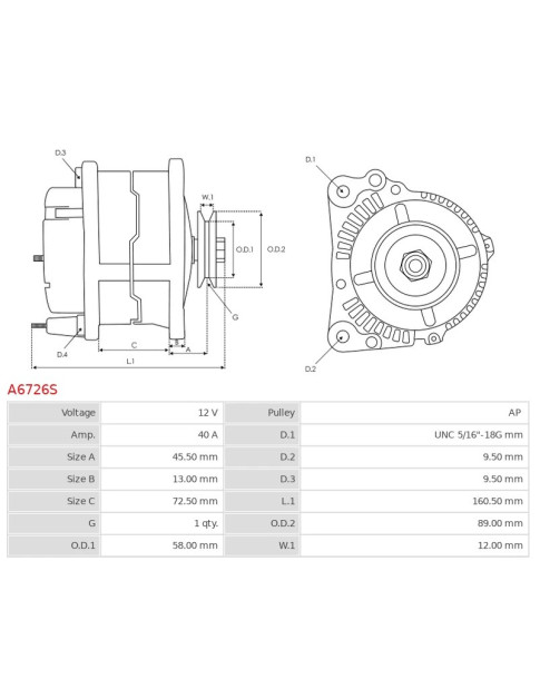 Generátor - A6726S