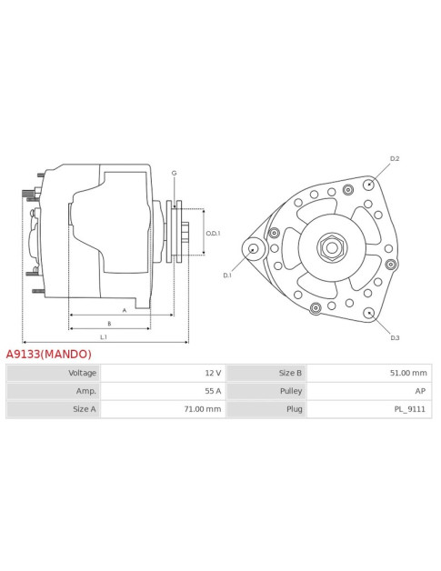 Generátor - A9133(MANDO)