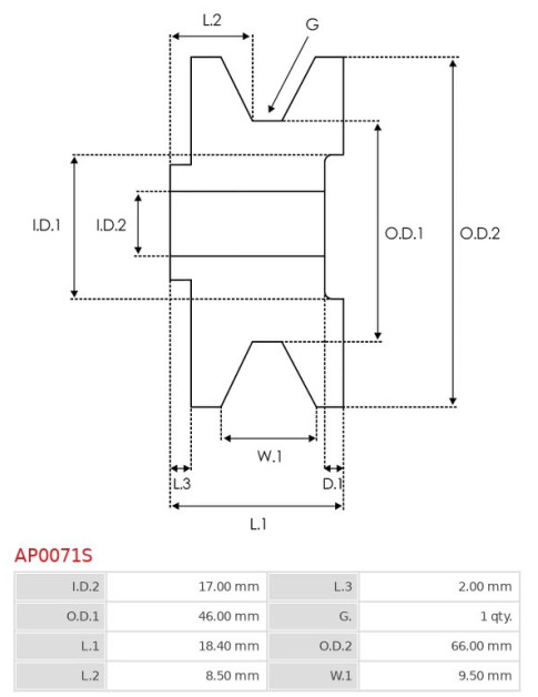 Generátor szíjtárcsák - AP0071S