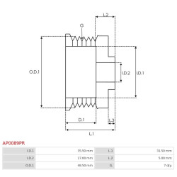 Generátor szíjtárcsák - AP0089PR