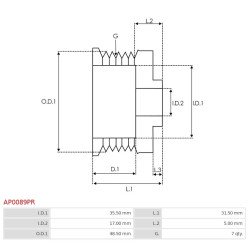 Generátor szíjtárcsák - AP0089PR