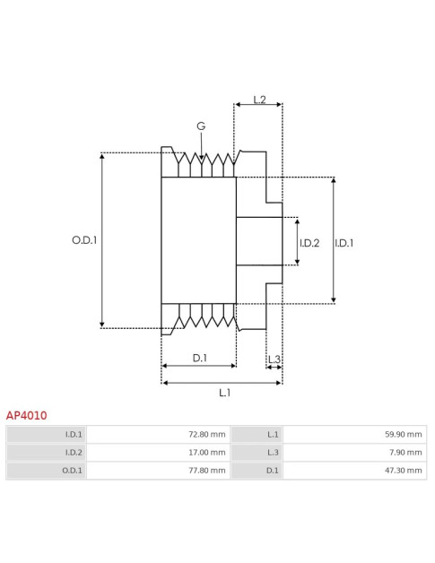 Generátor szíjtárcsák - AP4010