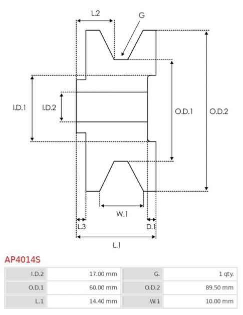 Generátor szíjtárcsák - AP4014S