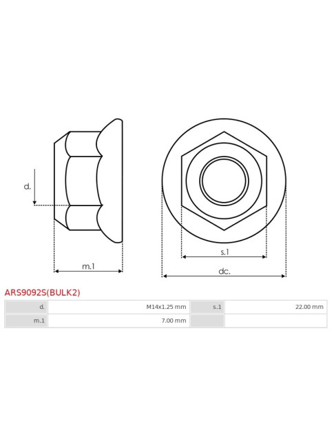 Anyacsavarok - ARS9092S(BULK2)