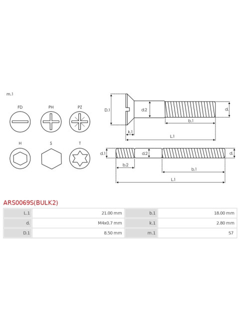 Csavarjai - ARS0069S(BULK2)