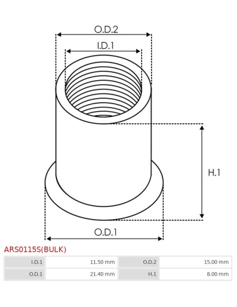 Generátor rögzítő hüvelyek - ARS0115S(BULK)