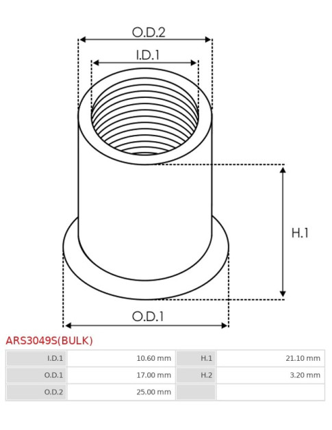 Generátor rögzítő hüvelyek - ARS3049S(BULK)