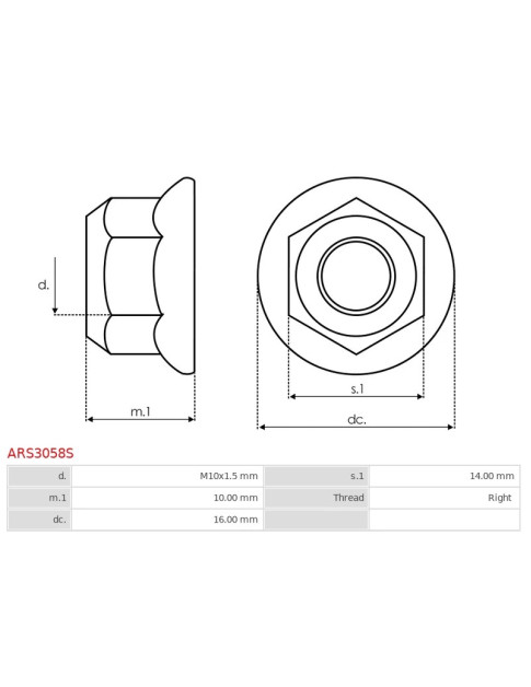 Anyacsavarok - ARS3058S