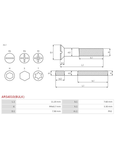 Csavarjai - ARS4010(BULK)