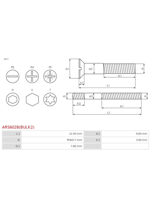 Csavarjai - ARS6028(BULK2)