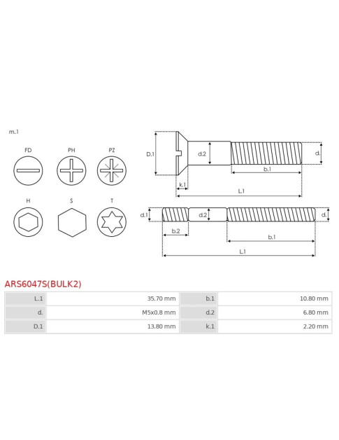 Csavarjai - ARS6047S(BULK2)