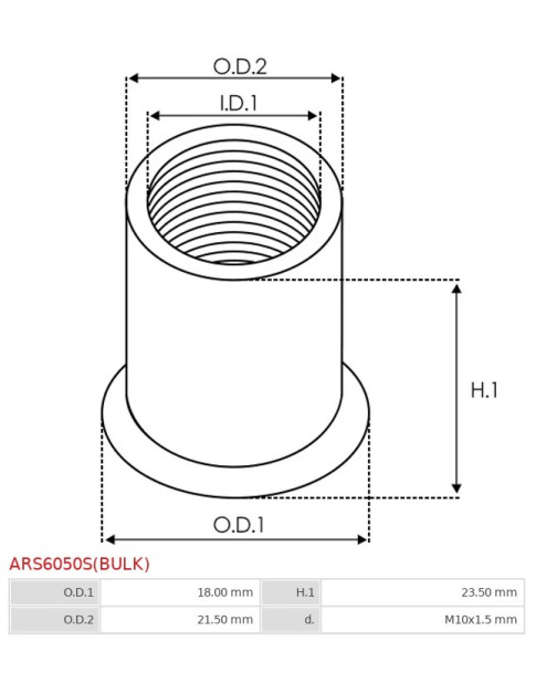 Generátor rögzítő hüvelyek - ARS6050S(BULK)