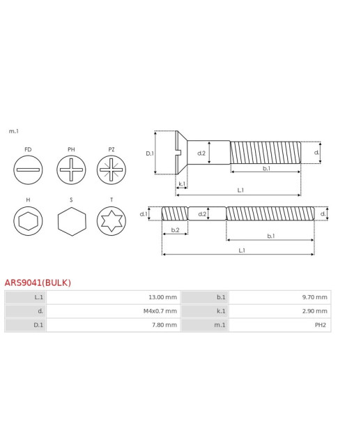 Csavarjai - ARS9041(BULK)