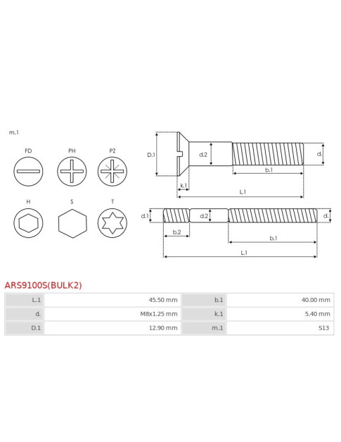 Csavarjai - ARS9100S(BULK2)