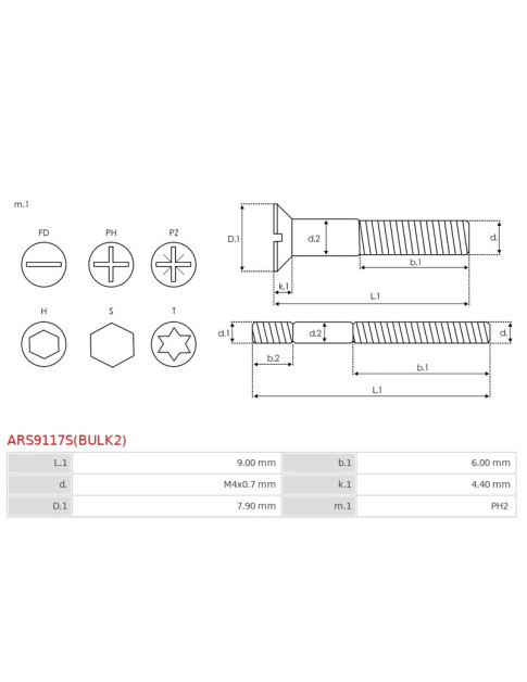 Csavarjai - ARS9117S(BULK2)