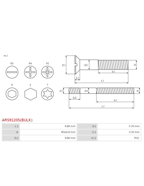 Csavarjai - ARS9120S(BULK)