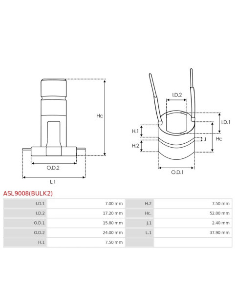 Generátorok kommutátorai - ASL9008(BULK2)