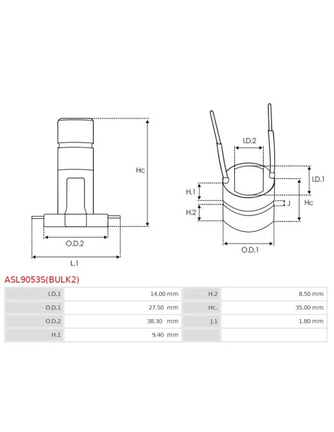 Generátorok kommutátorai - ASL9053S(BULK2)