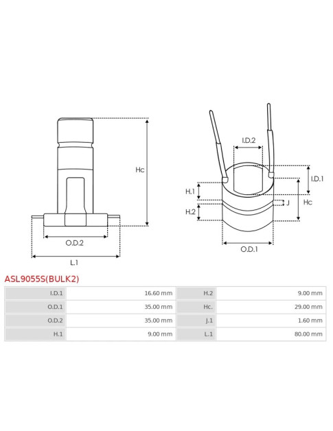 Generátorok kommutátorai - ASL9055S(BULK2)