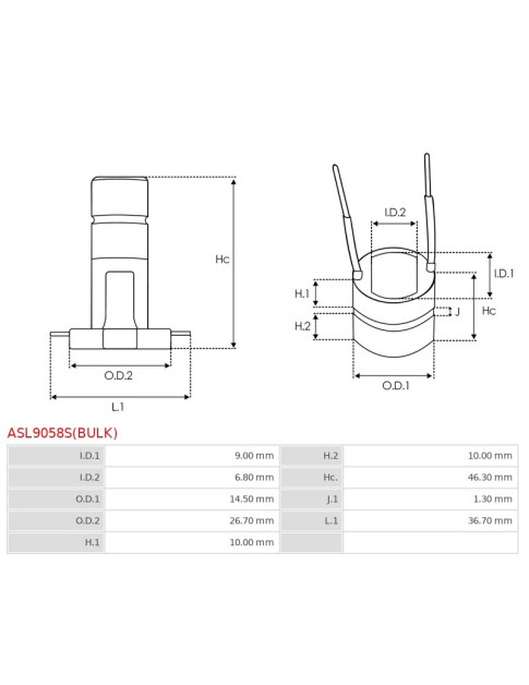 Generátorok kommutátorai - ASL9058S(BULK)