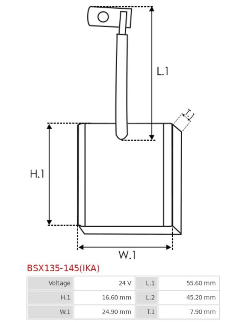Indítómotorok keféi - BSX135-145(IKA)