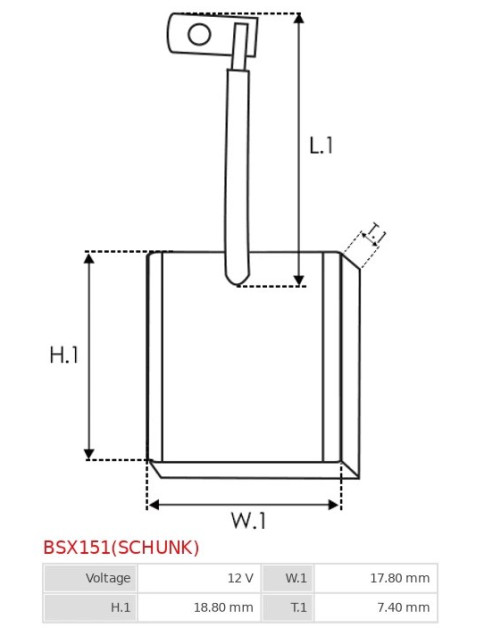 Indítómotorok keféi - BSX151(SCHUNK)