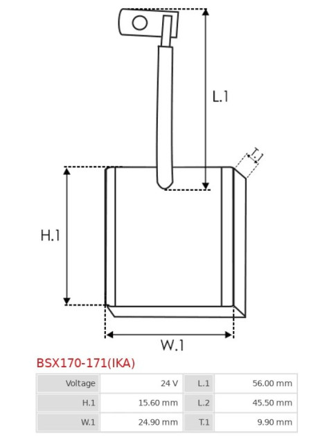 Indítómotorok keféi - BSX170-171(IKA)