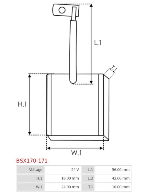 Indítómotorok keféi - BSX170-171